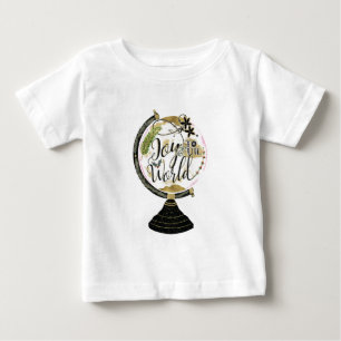 Camiseta Para Bebê Festa Global de Férias Rosa e Vermelha Alegria par