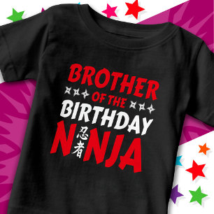 Camiseta Para Bebê Festa Ninja Infantil Irmão Karate do Ninja de Aniv