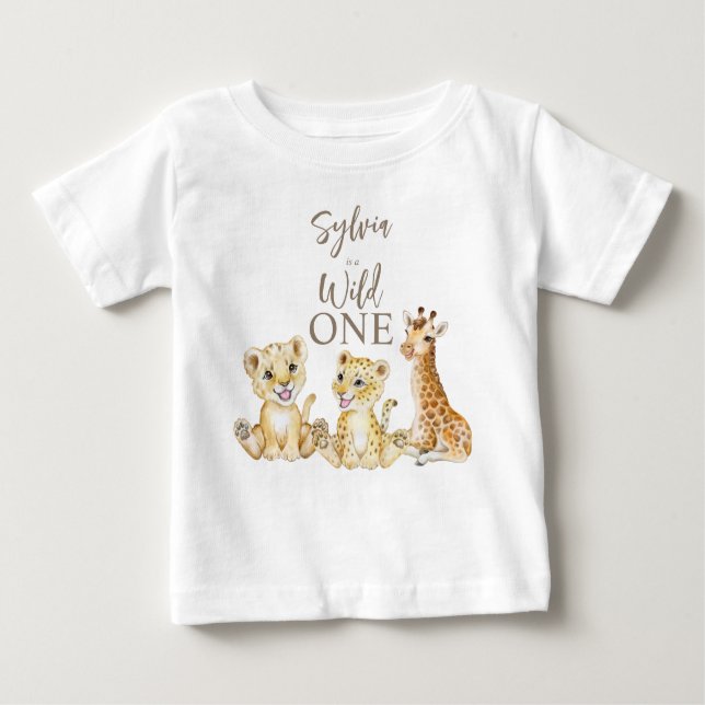Camiseta Para Bebê Festa personalizada de nomes de bebês selvagens (Frente)