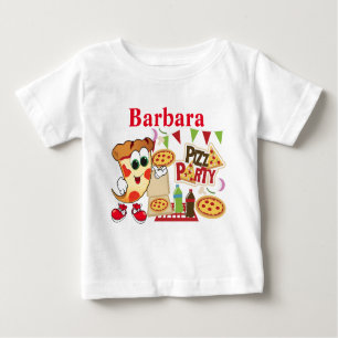 Camiseta Para Bebê Festa Personalizada de Pizza