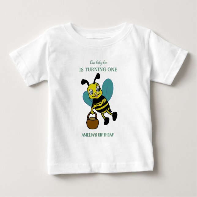Camiseta Para Bebê Festa personalizada de primeiro aniversario do pri (Frente)