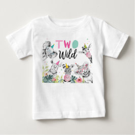 Camiseta Para Bebê Festas de Animais Garota de Aniversário Dois segun