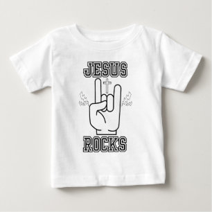 Camiseta Para Bebê Festival Bíblico de Jesus Rocks