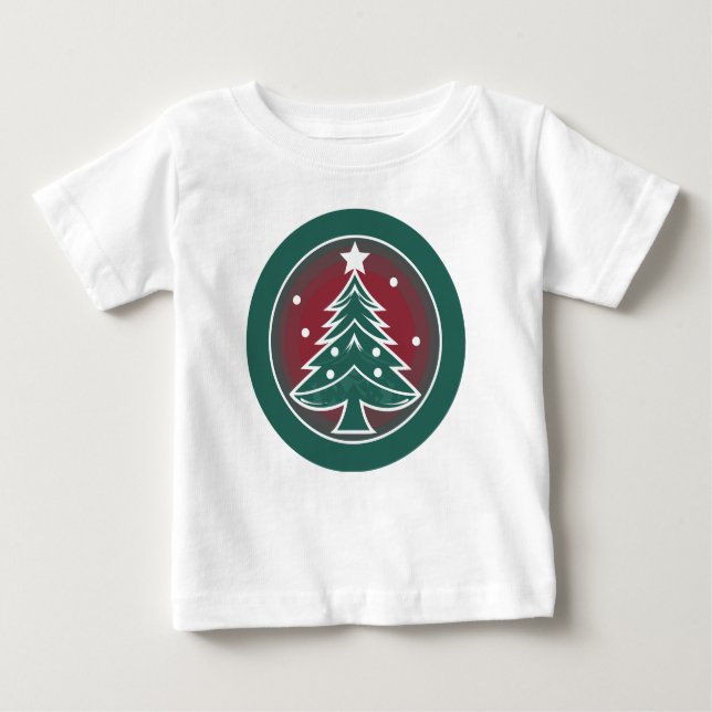 Camiseta Para Bebê Festivo Fir: Uma Alegria De Natal (Frente)