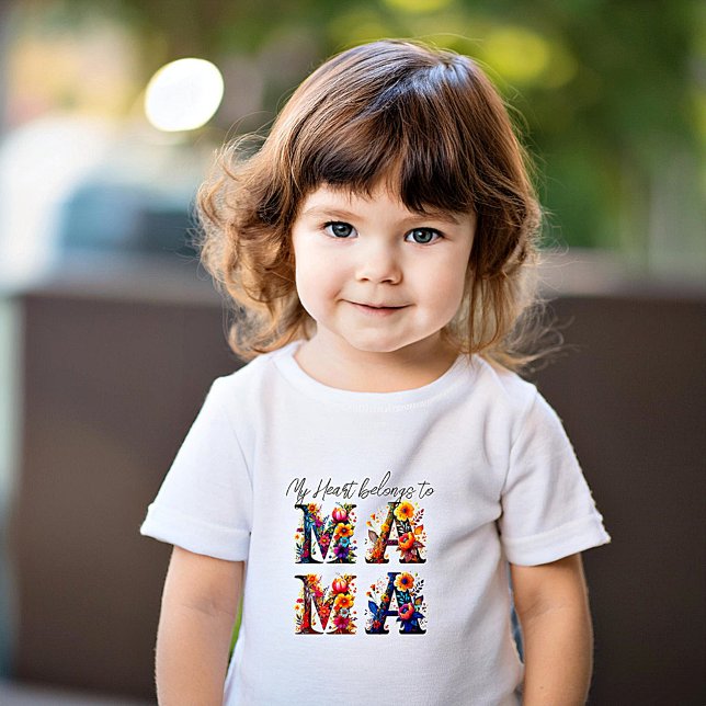 Camiseta Para Bebê FFloral MAMA personalizado (Criador carregado)