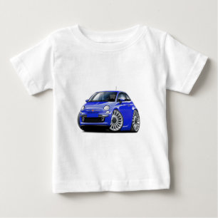 Camiseta Para Bebê Fiat 500 Carro Azul