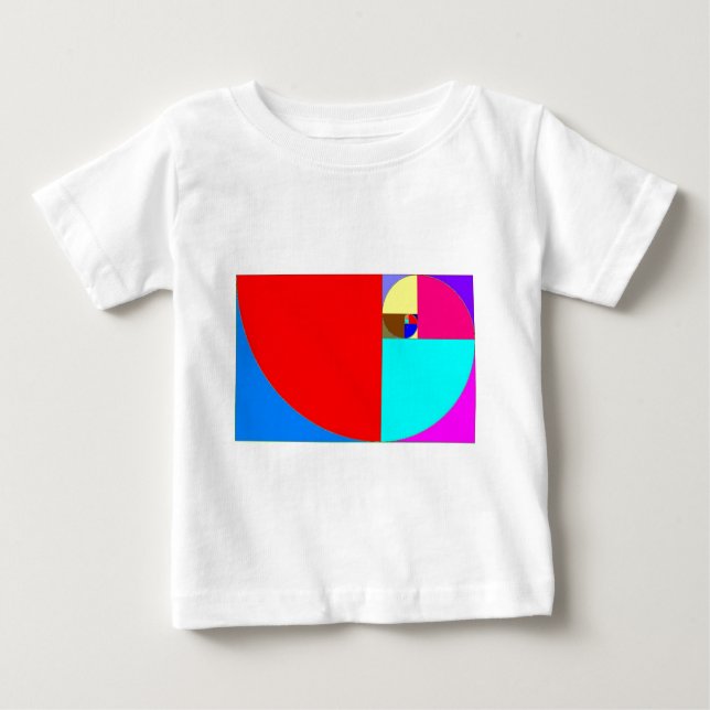 Camiseta Para Bebê fibonacci espiral (Frente)