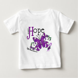 Camiseta Para Bebê Fibrose cística da borboleta do vitral