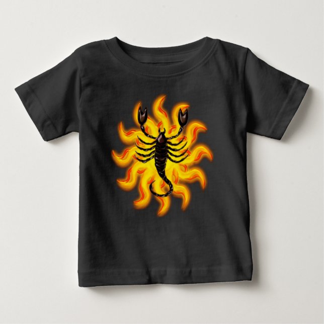 Camiseta Para Bebê Fiery Scorpio (Frente)