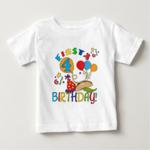 Camiseta Para Bebê Fiesta 4º aniversário T-shirts e presentes