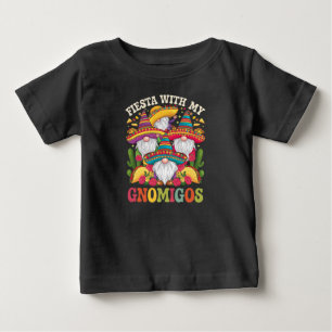 Camiseta Para Bebê Fiesta Com Meu Gnomigos Gnomos Cinco De Mayo