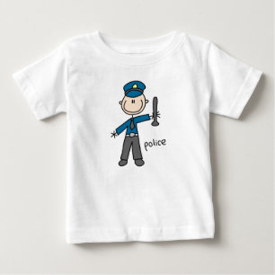 Camiseta Para Bebê Figura da vara do agente da polícia
