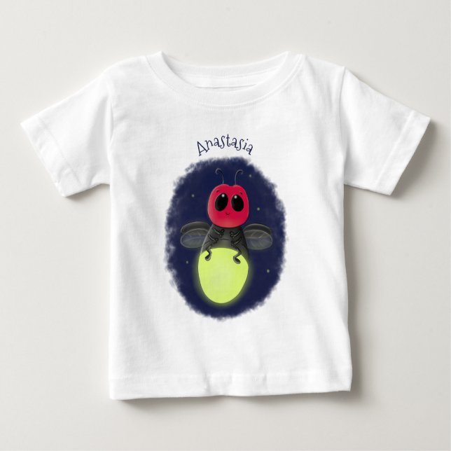 Camiseta Para Bebê Figura de desenho animado com inseto de raio (Frente)