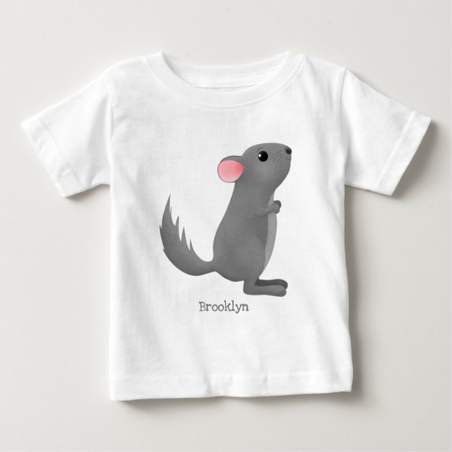 Camiseta Para Bebê Figura de desenho animado da cinza chinesa (Frente)