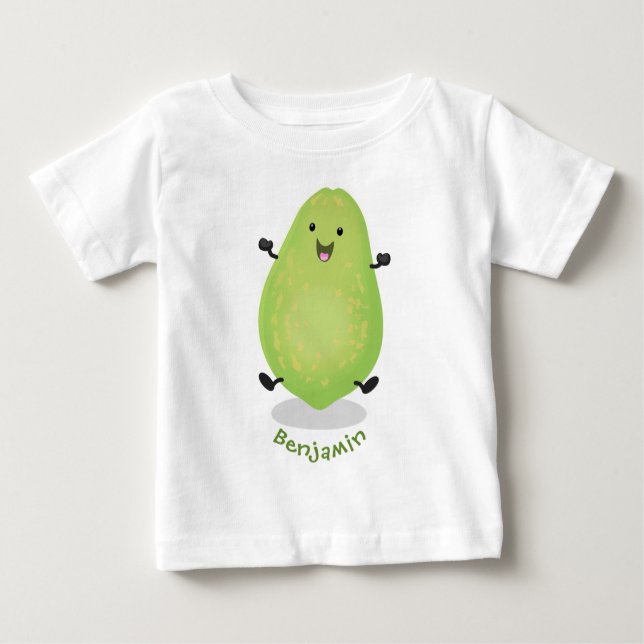 Camiseta Para Bebê Figura de desenho animado da pata de papaya kawaii (Frente)