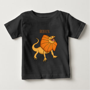 Camiseta Para Bebê Figura de desenho animado de lagarto-de-pescoço-f
