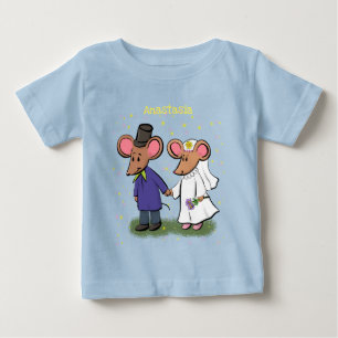 Camiseta Para Bebê Figura de desenho animado do casal do mouse