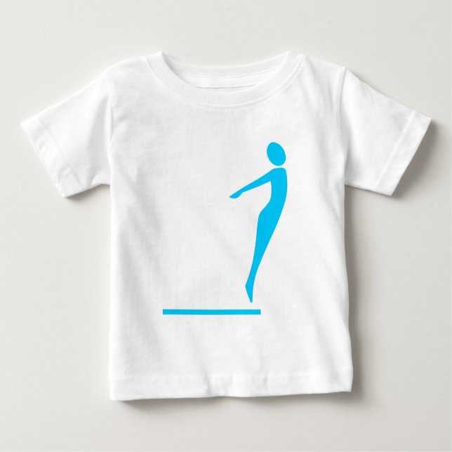 Camiseta Para Bebê Figura de mergulho - Azul-céu (Frente)
