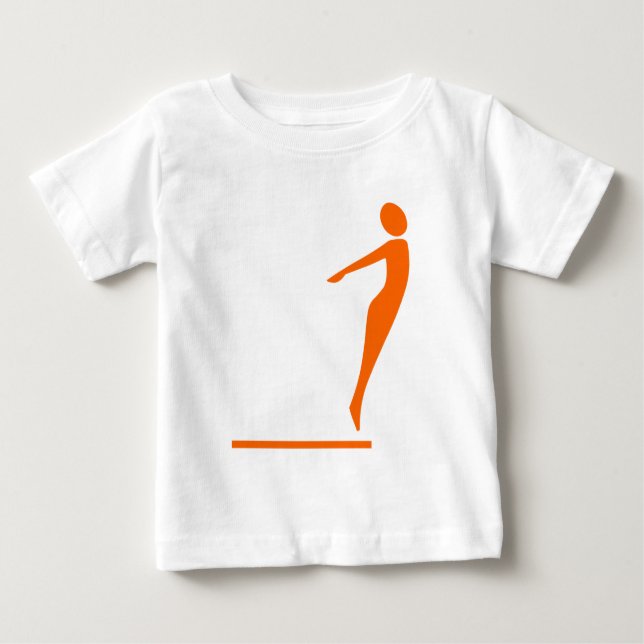 Camiseta Para Bebê Figura de mergulho - Laranja (Frente)
