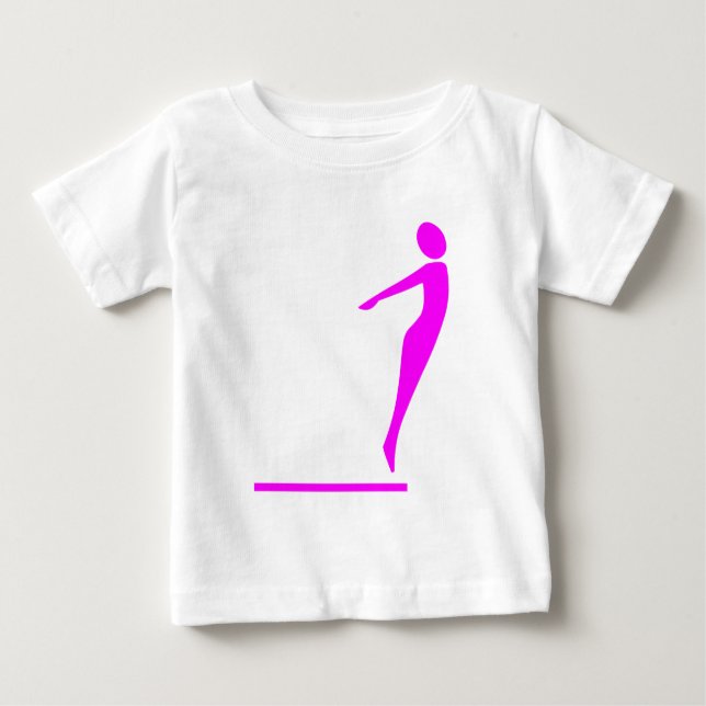 Camiseta Para Bebê Figura de mergulho - Magenta (Frente)