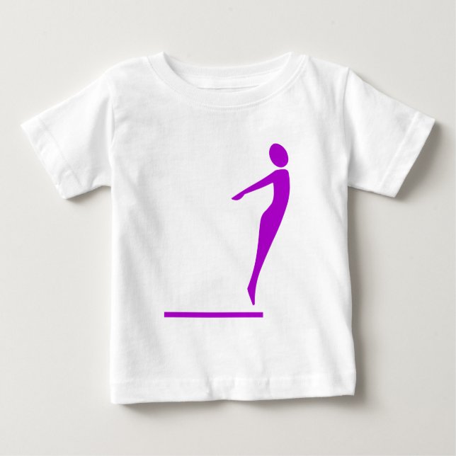 Camiseta Para Bebê Figura de mergulho - Roxo (Frente)