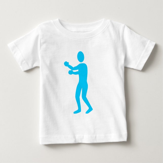Camiseta Para Bebê Figura in a box - Azul-céu (Frente)