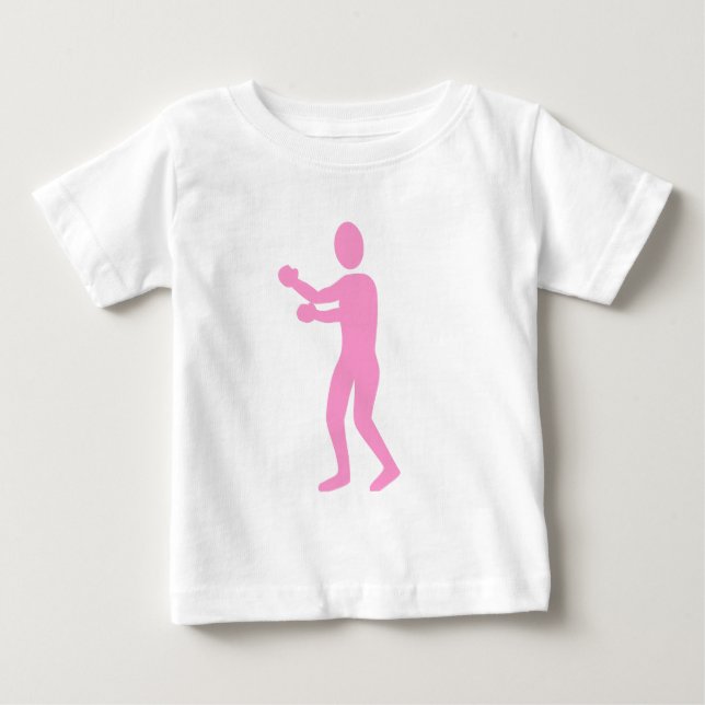Camiseta Para Bebê Figura in a box - Rosa (Frente)
