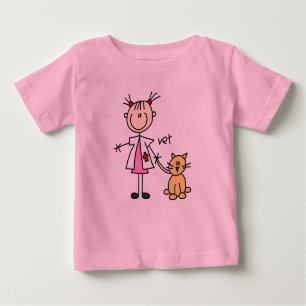 Camiseta Para Bebê Figura veterinária da vara