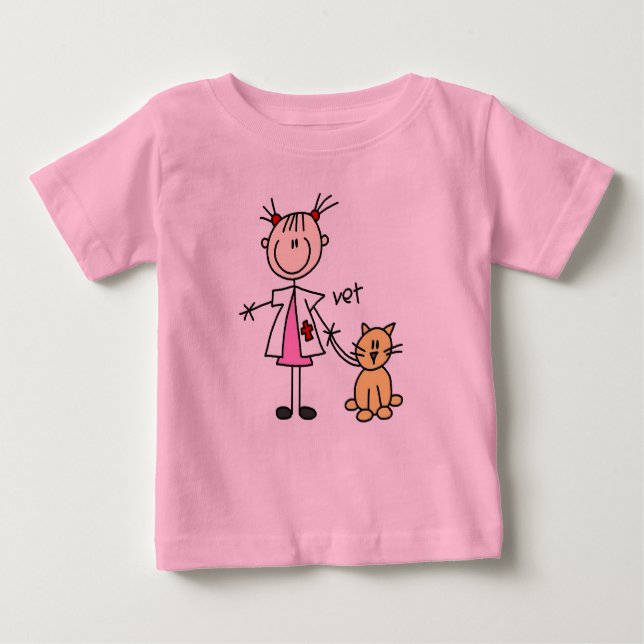 Camiseta Para Bebê Figura veterinária da vara (Frente)