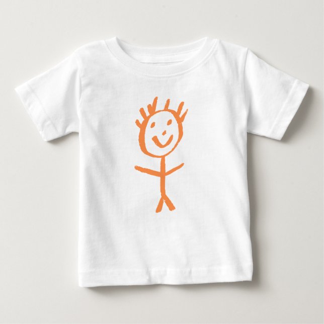 Camiseta Para Bebê figurinha humana (Frente)
