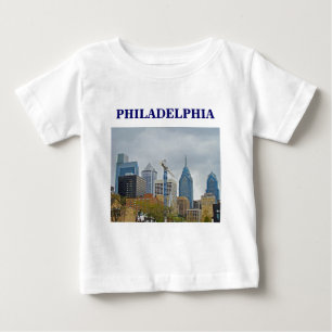 Camiseta Para Bebê Filadélfia Skyline do Rio Walk
