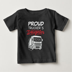 Camiseta Para Bebê Filha de um Caminhoneiro Orgulhoso e Bonita Novida