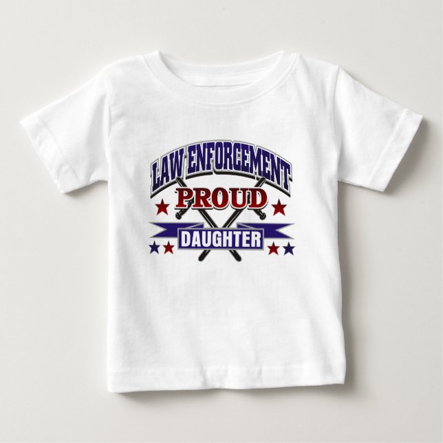 Camiseta Para Bebê Filha orgulhosa da polícia (Frente)