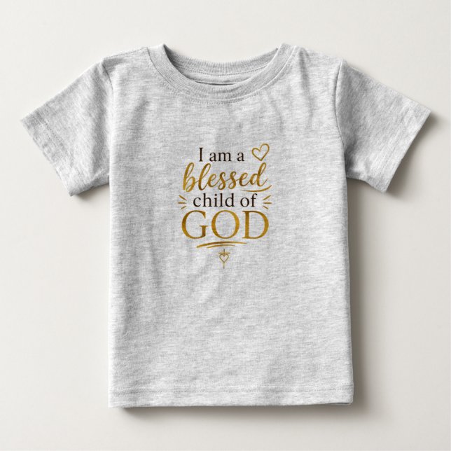 Camiseta Para Bebê Filho abençoado de Deus  (Frente)