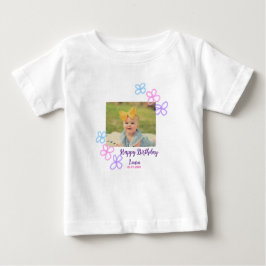 Camiseta Para Bebê Filhos bebês primeiro aniversario adicionar nome d