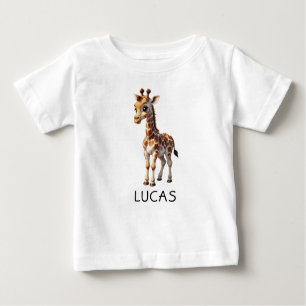 Camiseta Para Bebê Filhos Bons De Girafa Personalizam