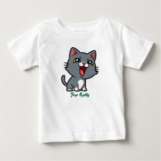 Camiseta Para Bebê Filhote Cinza Feliz