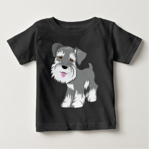 Camiseta Para Bebê Filhote de cachorro do Schnauzer diminuto
