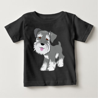 Camiseta Para Bebê Filhote de cachorro do Schnauzer diminuto