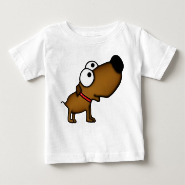 Camiseta Para Bebê Filhote de cachorro dos desenhos animados (Frente)