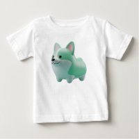 Filhote de Corgi Estilizado em Verde Menta 3D Fofo