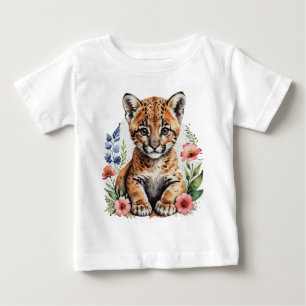 Camiseta Para Bebê Filhote de lince bonito