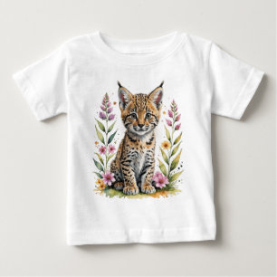 Camiseta Para Bebê Filhote de lince fofo