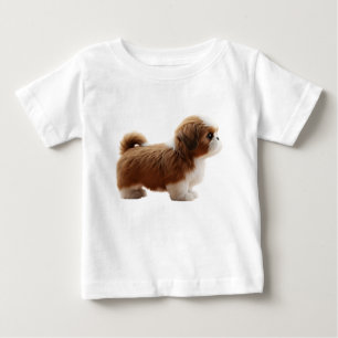 Camiseta Para Bebê Filhote de Shih Tzu Fofo Isolado