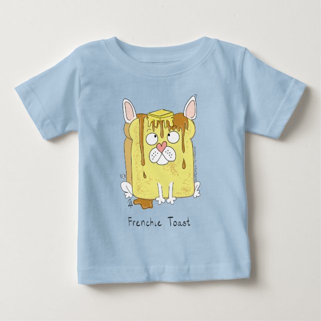 Camiseta Para Bebê Filhote de T-Shirt de Brinquedo Francês (Frente)