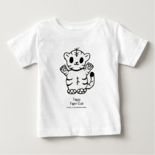 Camiseta Para Bebê Filhote de Tigre Tiggy