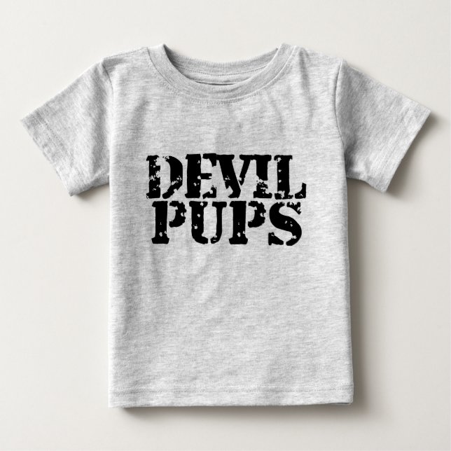 Camiseta Para Bebê Filhotes de cachorro do diabo (Frente)