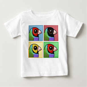 Camiseta Para Bebê Finch Gouldian de Quatro Cores