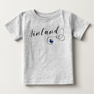 Camiseta Para Bebê Finlândia Heart, Finlandês Flag, Finn