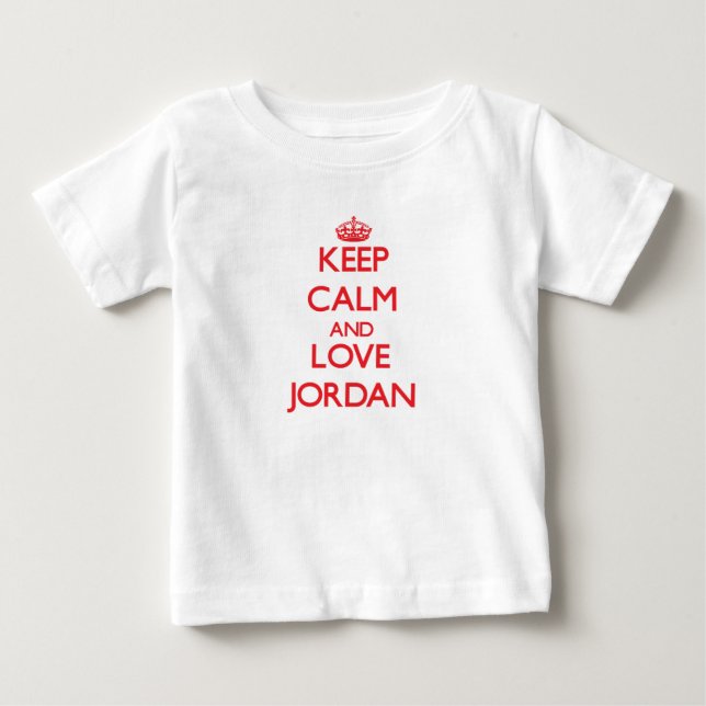 Camiseta Para Bebê Fique calmo e ame Jordan (Frente)